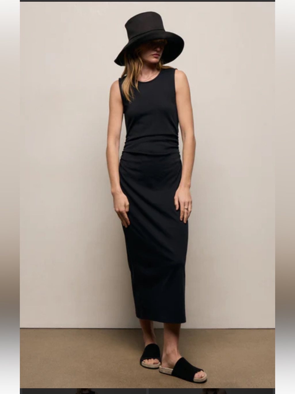 New Classic Black Sleeveless Maxi/Midi Dress Szs James Perse Lux $389 Pricefirm